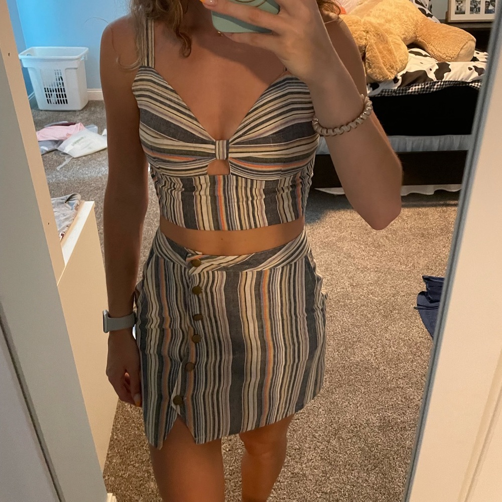 Dry goods striped colorful matching skirt set